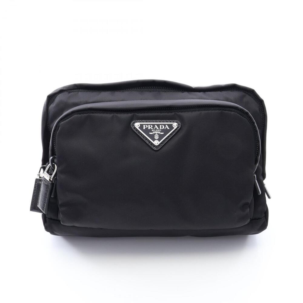Prada Tessuto Saffiano Leather Shoulder Bag Black